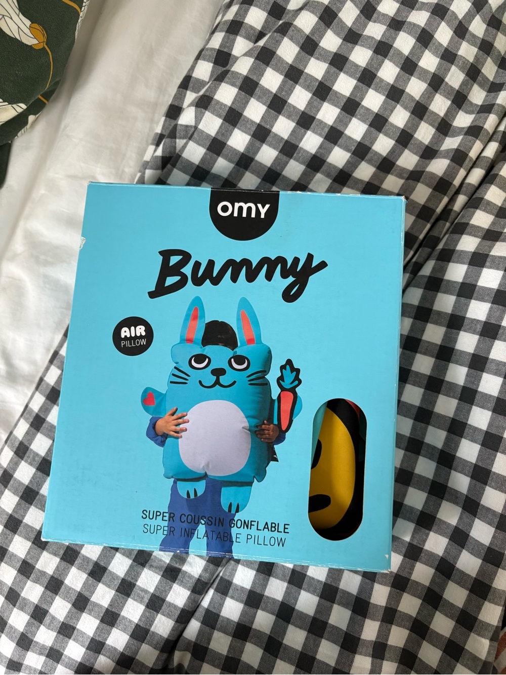 OMY Bunny Inflatable Air Pillow - Turquoise